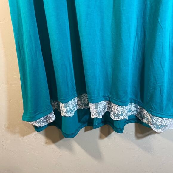 Green Summer Top Short Sleeve Size XXL - Picture 3 of 8